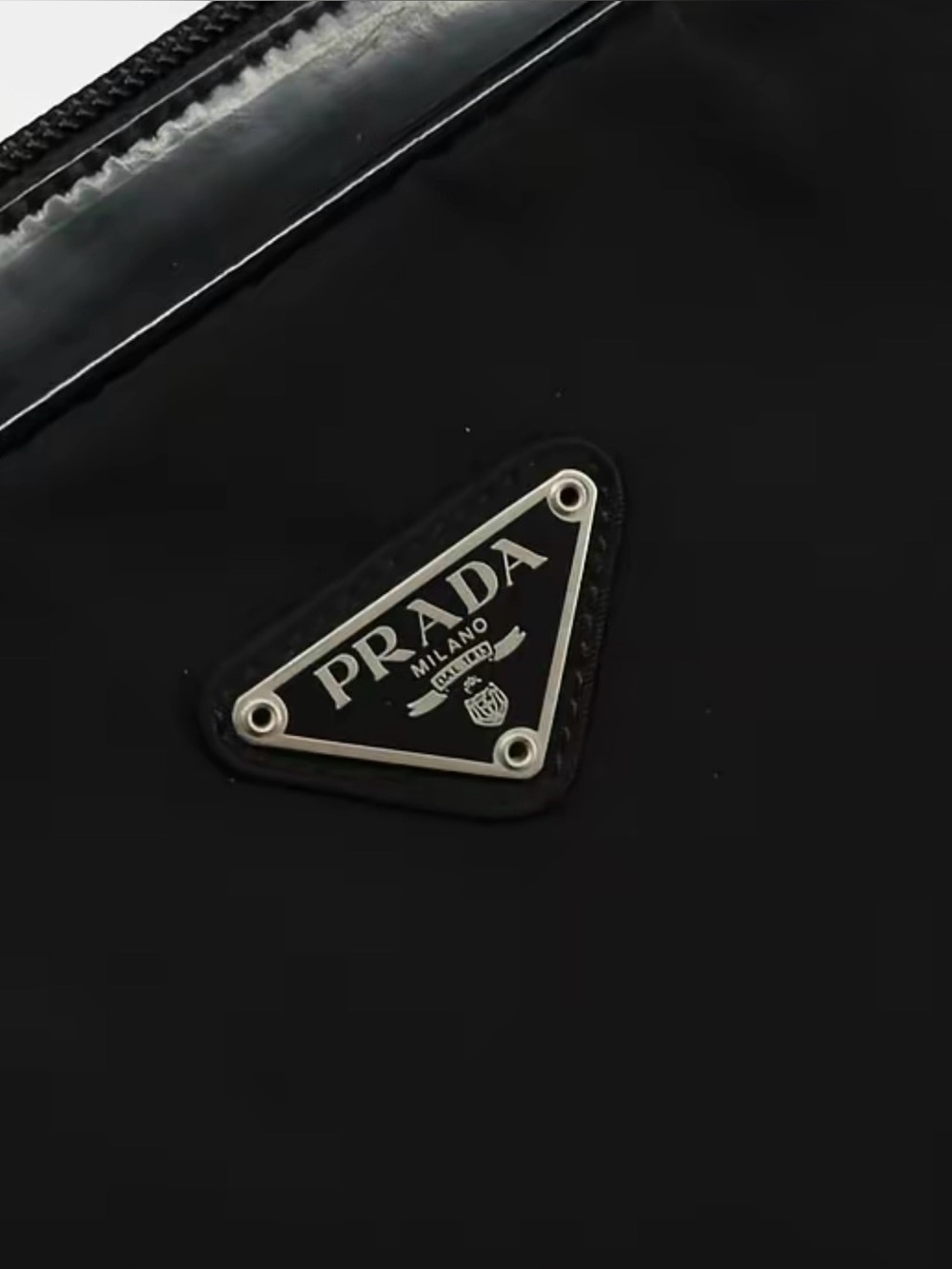 Prada Black Leather and Nylon Shoulder Bag